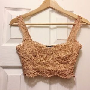 Zara beige lace crop small